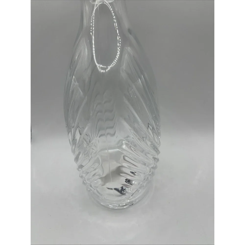 Vintage‎ Crystal Glass Wine Spirits Decanter with Fan Shell Stopper Cut Glass